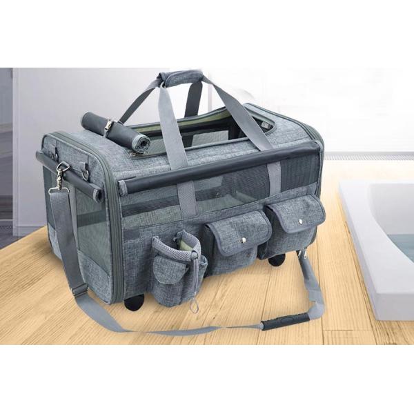 Oxford Fabric Outdoor Soft Pet Trolley Bag OEM ODM For Cats Dogs