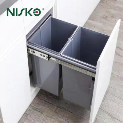 Double Pullout Waste Bin Trash Can Under Cabinet Kitchen Organizer