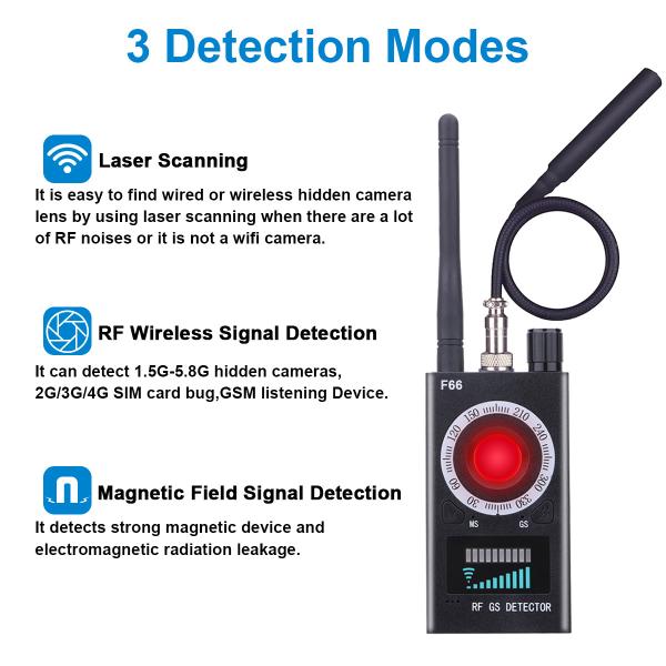 ABS Black Hotel RF Signal Anti Spy Detector Camera Finder