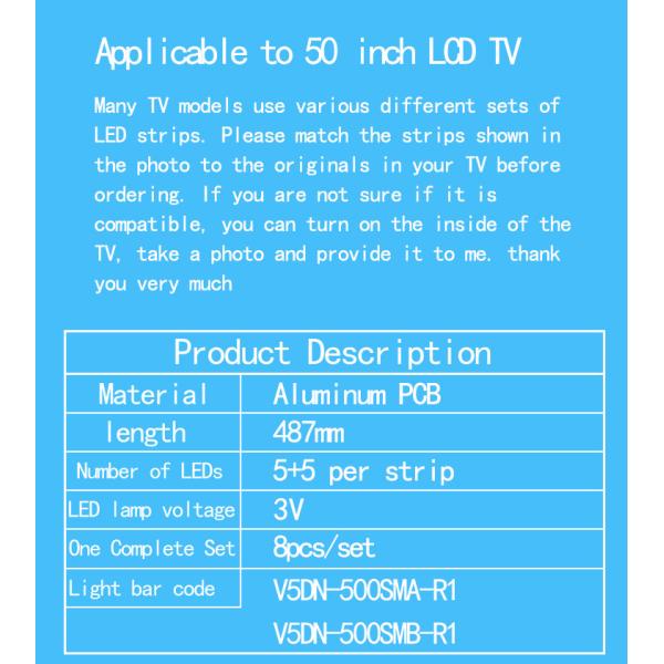 Для Samsung UN50J5300 Light Bar BN96-38526A BN96-38527A