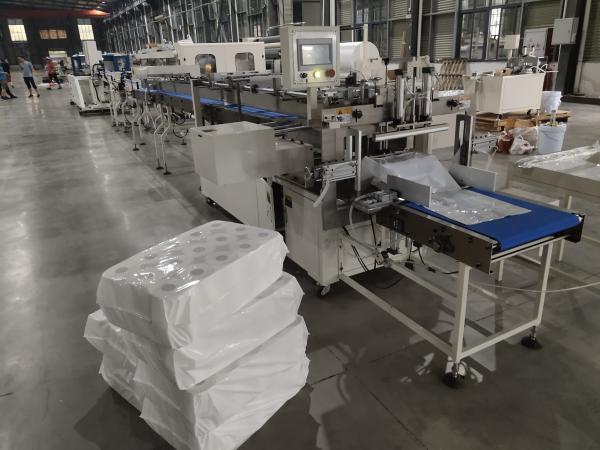Log Saw Cutting Small Toilet Paper Individual Roll Making Machine Production Line With 48 Rolls Bundle Packing Machine