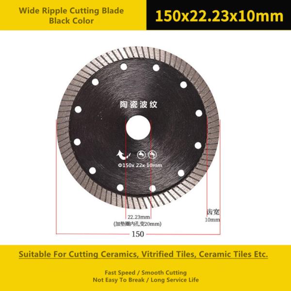 Wide Ripple Diamond Cut Circular Saw Blade , Thin 125mm Diamond Cutting Disc