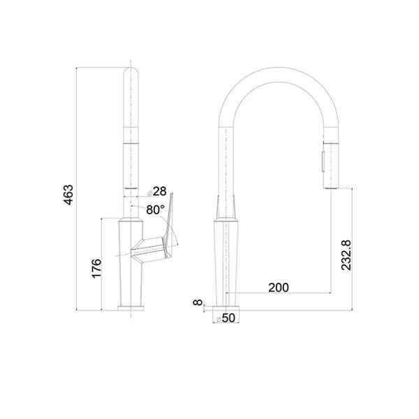 Wear Resistant Basin Mixer Faucet 463mm Hot And Cold Water Kitchen Tap Orin OR1513518