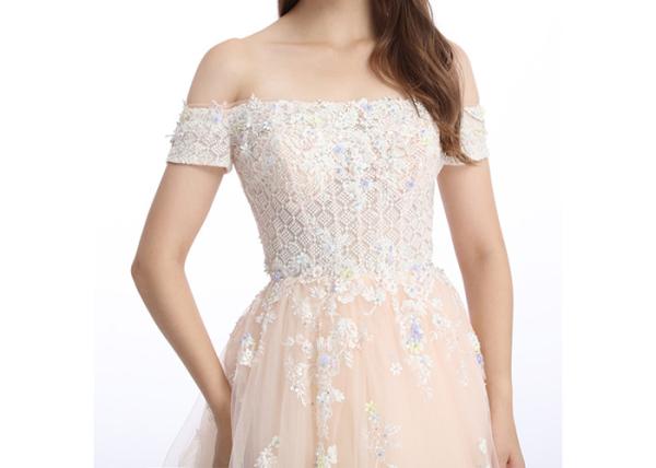 Fishtail Long Party Prom Vintage Lace Dress Shining Beaded Sexy V - Neck See Through Style