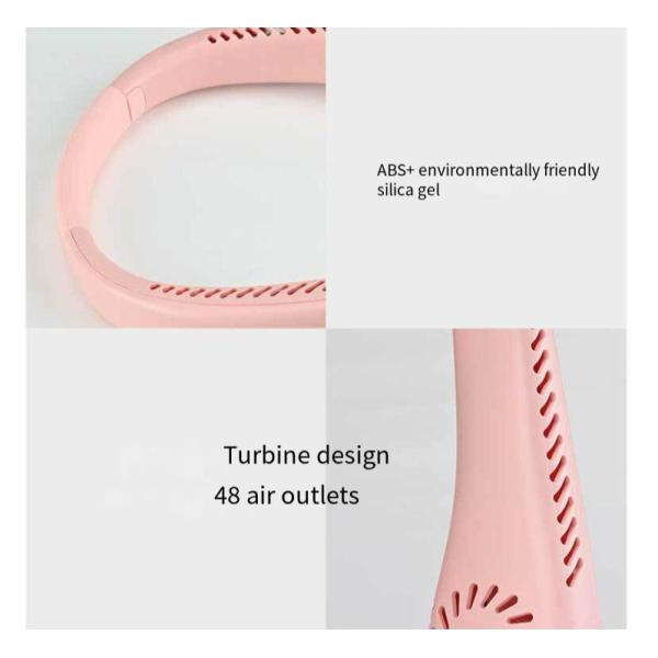 Silk Screen Printed Hotel Neck Fan Rechargeable Portable Cooling Fan for Outdoor