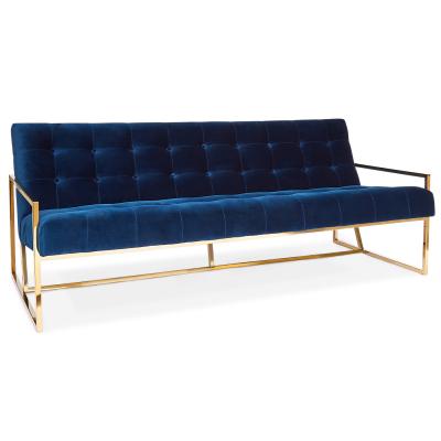 European Style Goldfinger Apartment Sofa Sectional Living Room With Velvet Fabric
