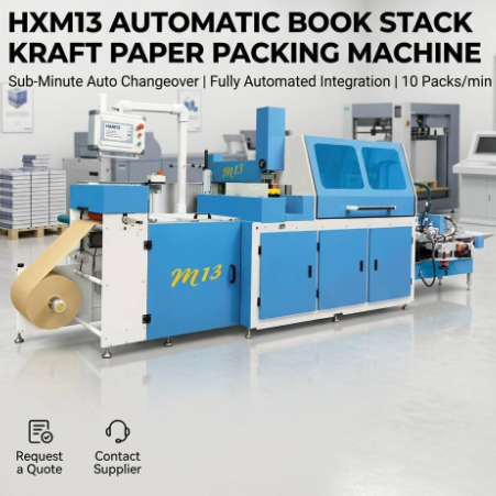 HXM13 Servo Driven Kraft Paper Wrapping Machine with 10 Packs Per Minute Max Speed
