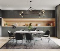 Meubles de cuisine en bois modulaires résistants aux rayures