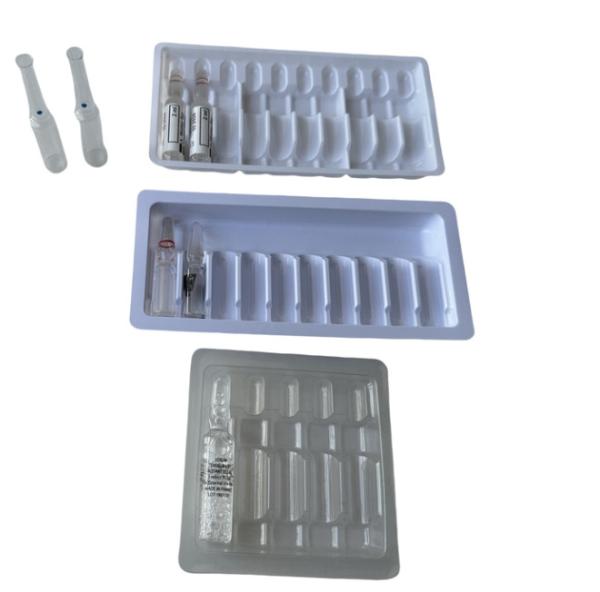 10ml White Plastic Ampoule Vial Medicine Packaging Tray Medical Plastic Manufacturer PET Blister Packaging Sample Accept