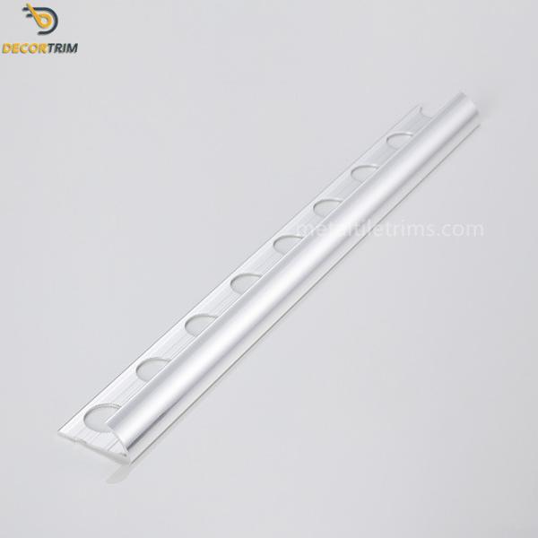 Quarter Round 6063 Aluminium Tile Trim Gloss Silver Color 2.5 Meters Length