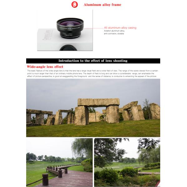0.45X Wide Angle DSLR Camera Lens , Phone Photography Camera Telephoto Lens