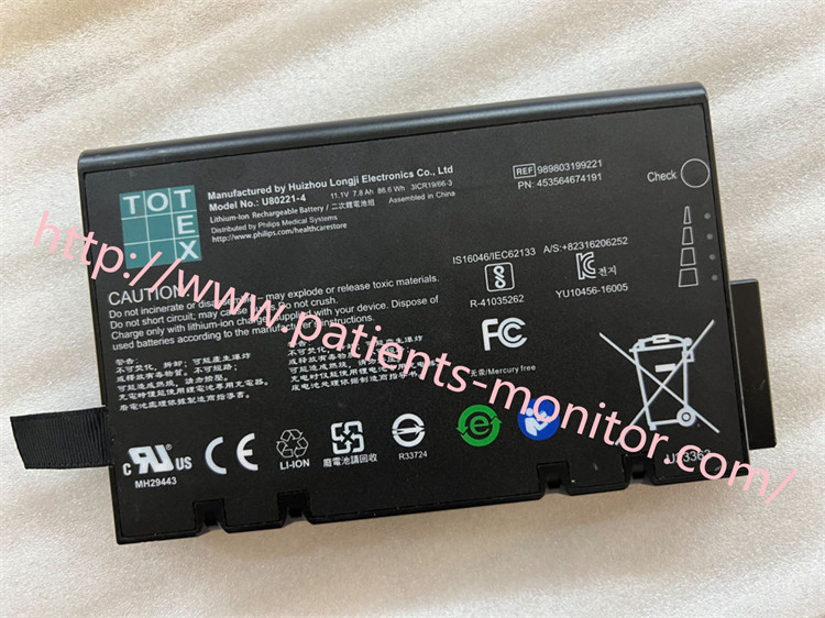Филипп TC20 TC30 TC50 ЭКГ Литий-ионная аккумуляторная батарея Totex U80221-4 11.1V 7.8Ah REF989803199221 PN 453564674191