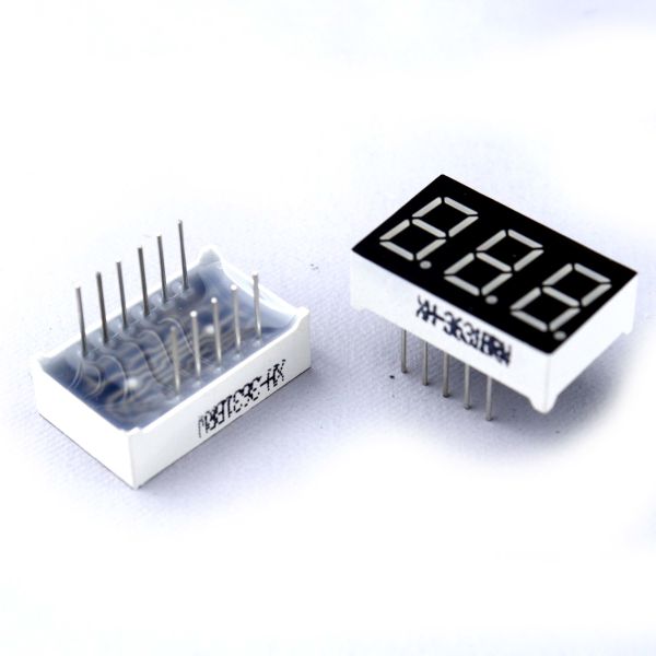 Bright and Durable LED 3 Digit 7 Segment Display 0.36 Inch Size Designed for Long Lasting Electronic Numeric Displays