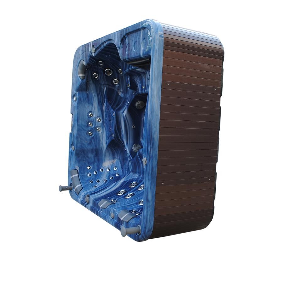 Portable Hot Tub Whirlpool Massage Bathtub Outdoor Spa with 6 Seats,Plastic Jet Ring Trim