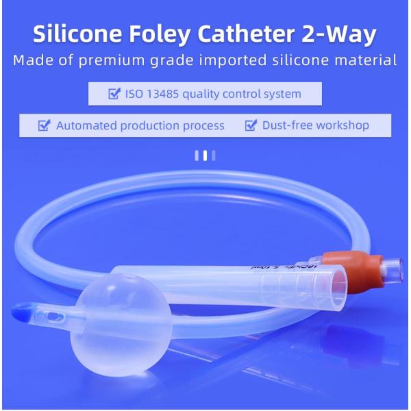 Catéter de Foley de silicona de dos luces desechable, grado médico