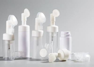 120ml Foaming Empty Bottle , Foaming Face Wash Bottle With Silicone Brush