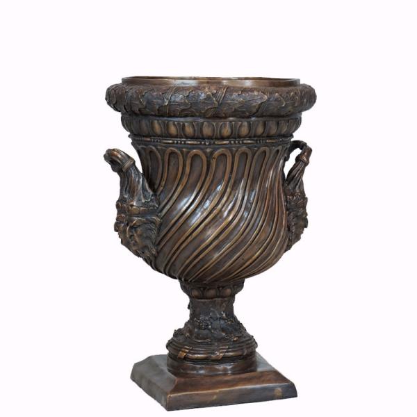 Golden Cast Iron Decor Antique Cast Iron Flower Pots / Metal Garden Urns Planters