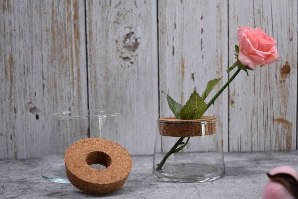 Yuelin Large Glass Vase With Cork Lid Top Dampproof 1.9in
