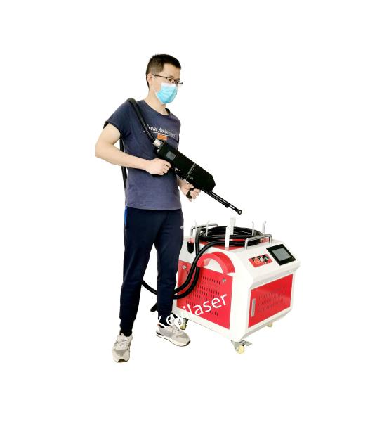 Pequena máquina de limpeza a laser de fibra de 80W 100W 200W