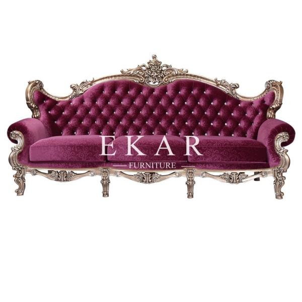 Velvet Chesterfield Sofa Set Antique Luxury Fabric Living Room Furniture