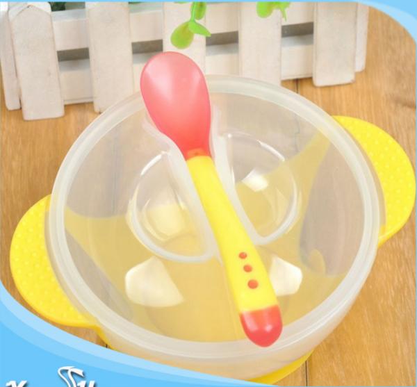 FDA Approved Silicone Mold Tools BPA / Latex Free Baby Feeding Bowl With Spoon