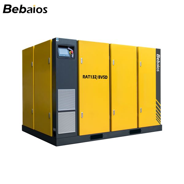 Energy Saving Two Stage Rotary Air Compressor With Cooling System Low Noise Operation