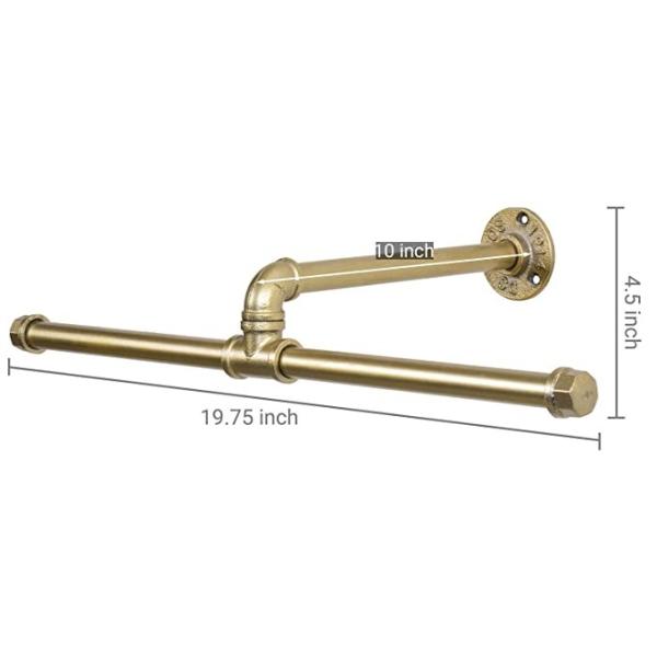 Porta-roupa montada na parede 20 polegadas Industrial T-Bar Metal