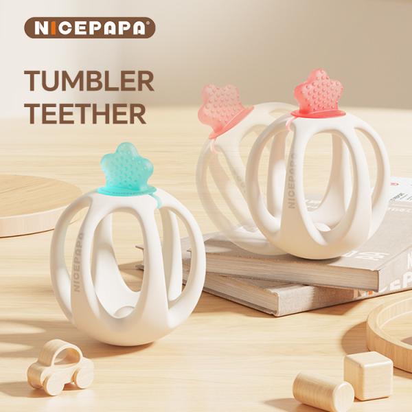 New arrival Safe silicone teether does not hurt baby product teeth health Sensory development (Blue)