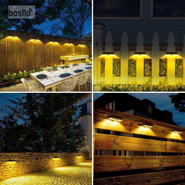 Wall Mounted Solar Garden Lights , Solar Powered LED Wall Light with 6000K White Light