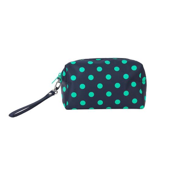 Multi Colored Compact Zipper Pencil Bag Ladies Cosmetic Pouch Polyester