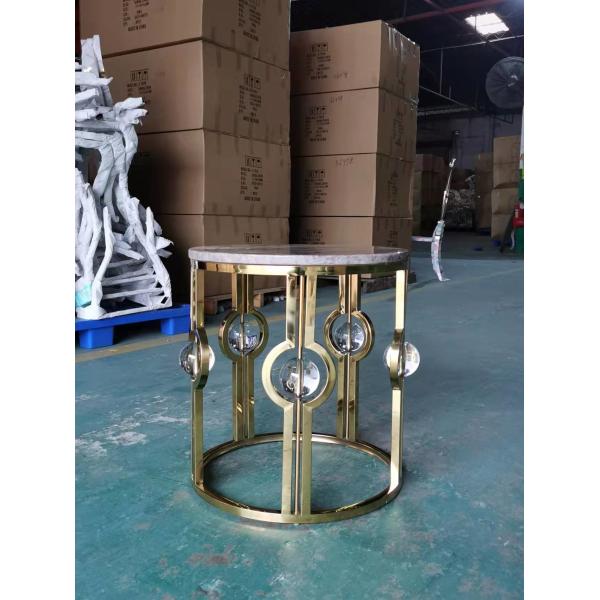 Золото покрыло света таблицы нержавеющей стали хрустальный шар металла мраморного бортового роскошный вокруг угловой таблицы