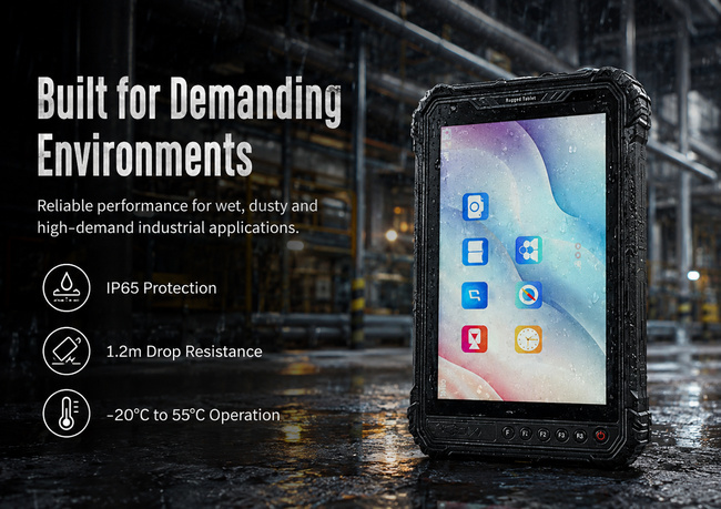 Heavy Duty Rugged Tablet 8 Inch with Large Storage for Industrial Data Workflows