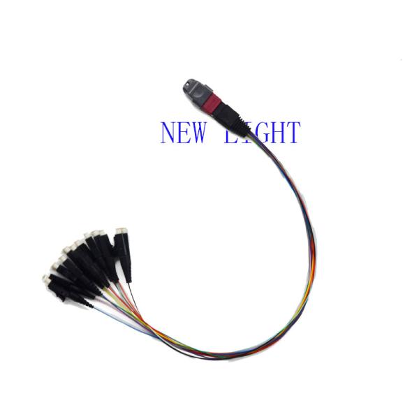 MTP MPO Fiber Breakout Cable OM3 PVC Customized For Data Communication Network