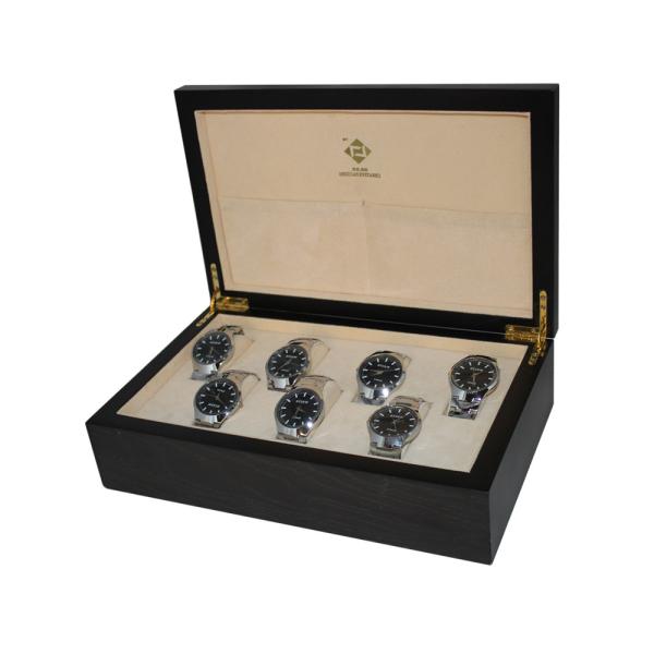 Custom Wooden Wrist  Watch Packing Box With 7 Slots , Wrist Watch Box