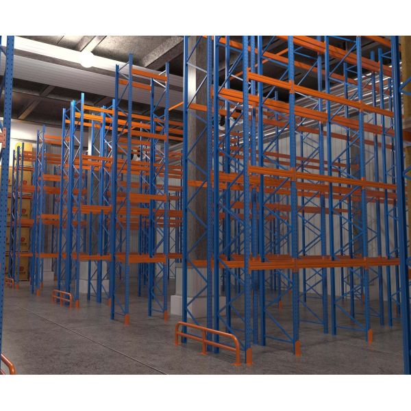Double Deep Pallet Racking 500kg-3000kg Per Layer Construction Warehouse Storage