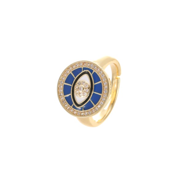 14K Gold Plated Jewelry Dainty CZ Micro Pave Cubic Zirconia Adjustable Ring Women