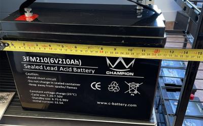 6 Volts Sealed Deep Cycle Lead Acid Battery 180Ah For Golf Cart