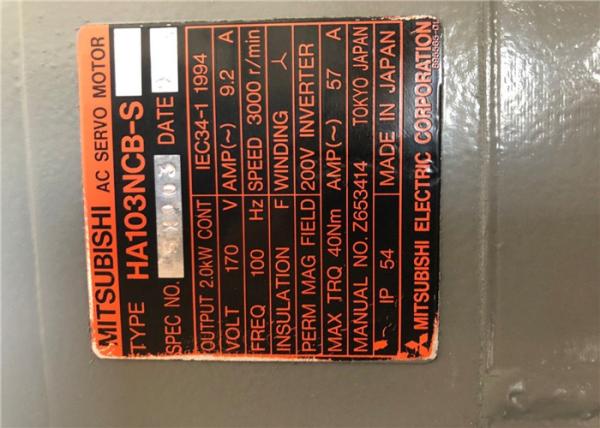 Servo motor industrial do motor HA103NCB-S de Mitsubishi 3000 r/min 1KW para a série M500