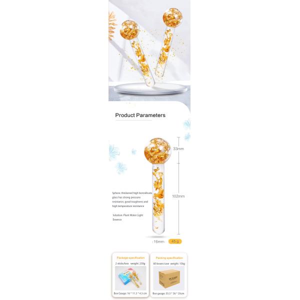 Cooling Ice Globes 24K Gold Face Massager Roller for Daily Beauty Routines to Reduce Facial Swelling and Dark Circles
