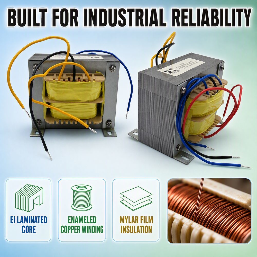 EI76 EI96 Industrial Control Transformer 50/60Hz AC Step Down Control Power Transformer With Lead Wires