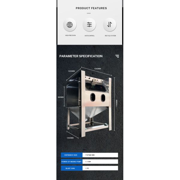 Stainless Steel Wet Sandblasting Machine Customized CE