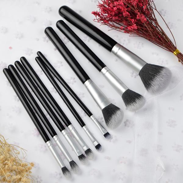 Customized Full Makeup Brush Set Synthetic Hair Material Flat Brush Shape