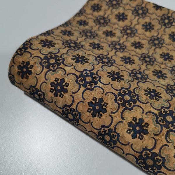 Vegano tropical Cork Fabric impreso de cuero de las flores