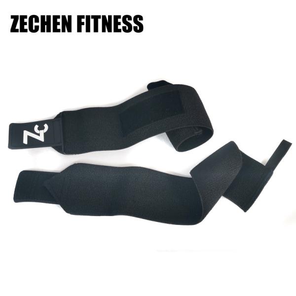 Black Cotton Heavy Duty Wrist Wraps 45*8cm Weightlifting Wraps And Straps Safety Crossfit Support