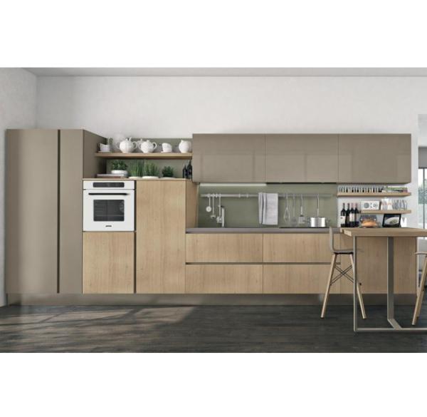 Wood grain MFC kitchen cabinet,Modern kitchen furniture,Kitchen design,L-shape cupboard