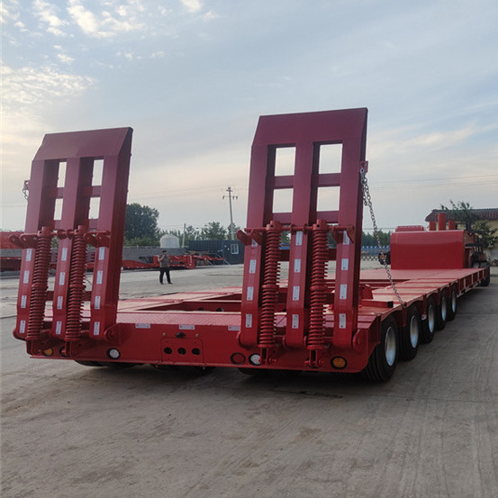 Steel Suspension Low Flat-Bed Semi-Trailer for Hydraulic Tow Truck 3axle Flatbed