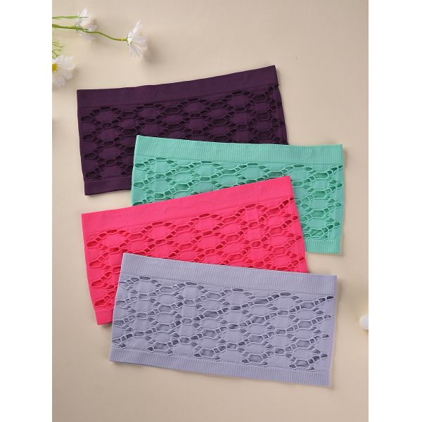 Women Bandeau Top One-piece Hot New Seamless Hollow Tube Top Seamless Breathable Elastic Underwear  Bandeau Top Women