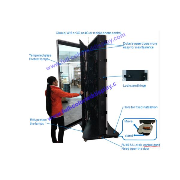 P3.91 Outdoor P2.976 Indoor LED Advertising Player With Double Sides , Floor Standing