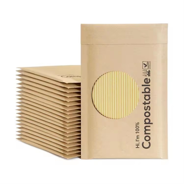 Самоклейкая печать Kraft Paper Mailer конвертные пакеты Коричневый Белый