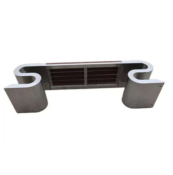 Wholesale Garden Stainless Steel Wood Bench With Bent Metal Leg
